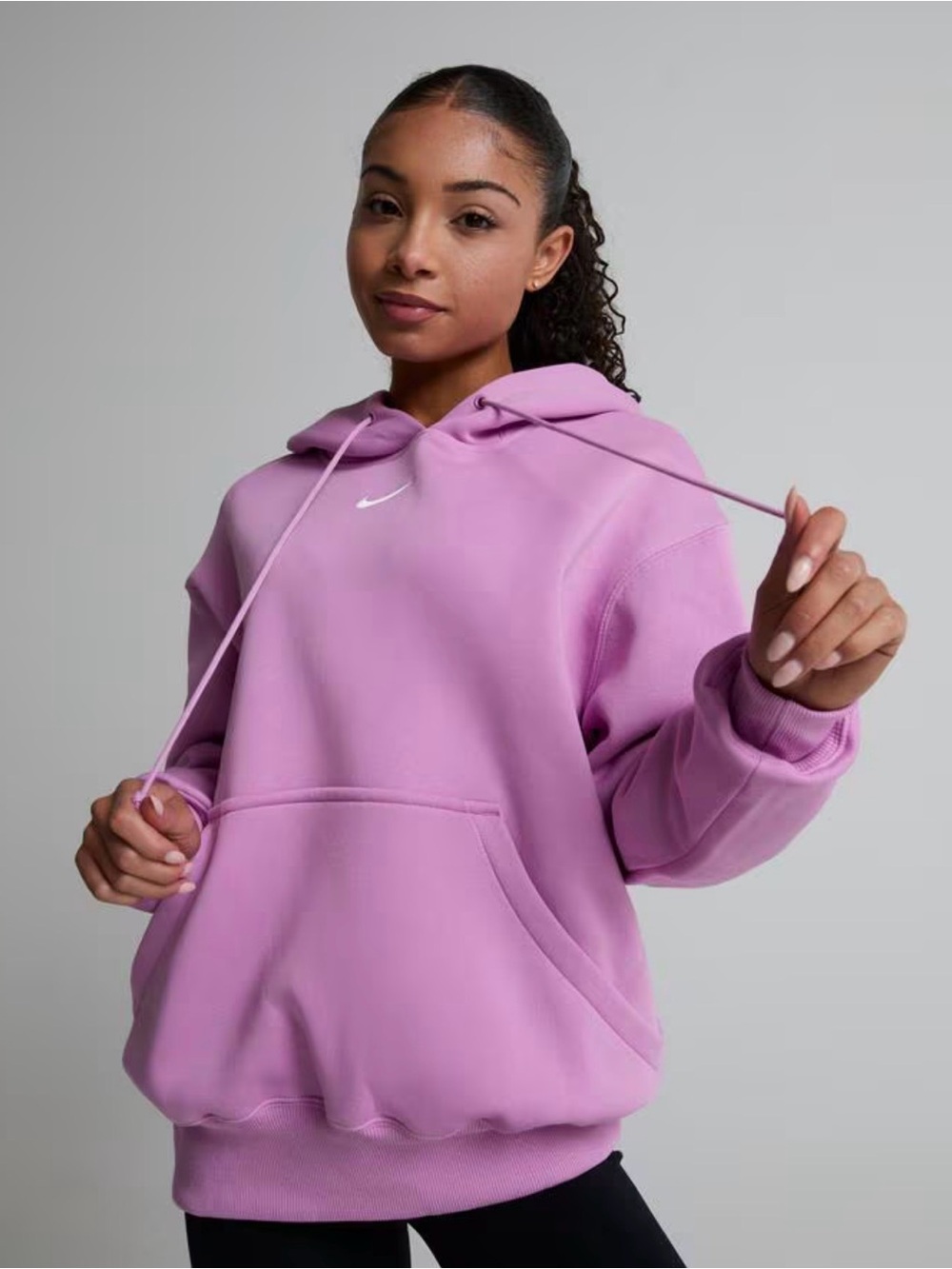 Nike Sportswear Trend Fleece Oversized Hoodie Women’s L Light Purple Sweatshirt